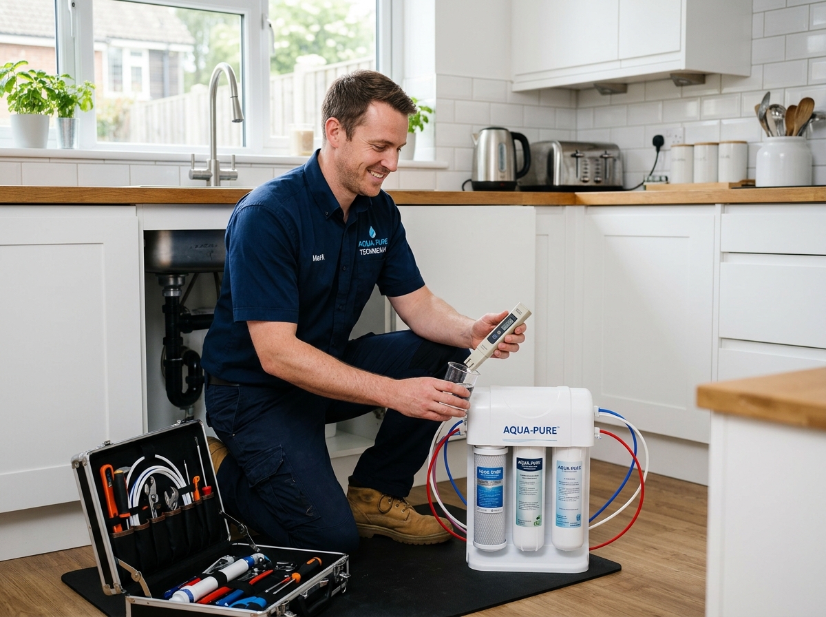 Technician Performing Calibrated Digital TDS Testing